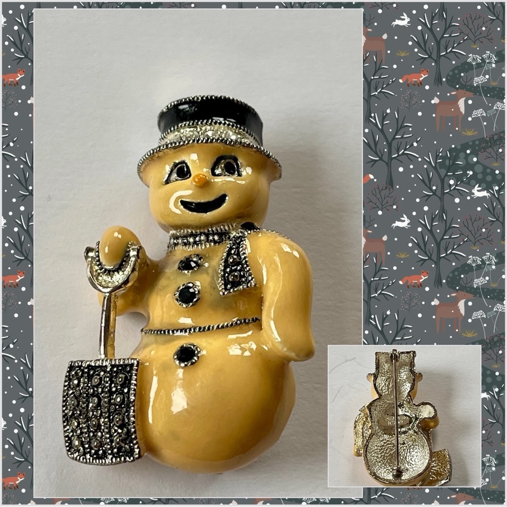 Vintage Eisenberg Ice Snowman Brooch